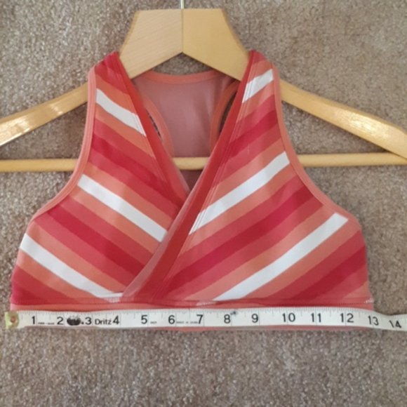 Coral, Orange & White Lululemon Sports Bra, size 6 - Picture 3 of 3